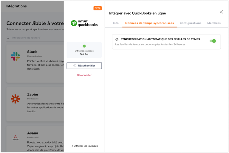 Quickbooks time sync data